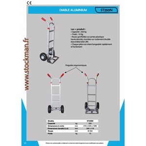 Diable aluminium Cap 250KG ST250N Stockman